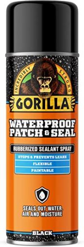 Gorilla Waterproof Patch & Seal Spray, Black, 16 OZ, (Pack of 1)