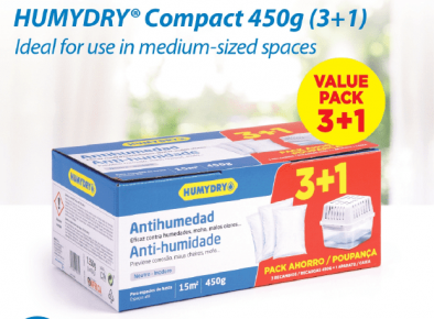 Humydry Moisture Absorber Compact 450g (3+1) Made In Spain