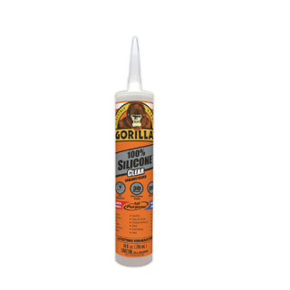 Gorilla Clear Silicone Sealant Caulk, Waterproof and Mold & Mildew Resistant, 10 Ounce