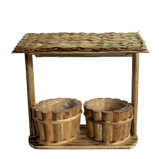 BKR® Wooden Pot 2 Pots In wooden Shed LG0672
