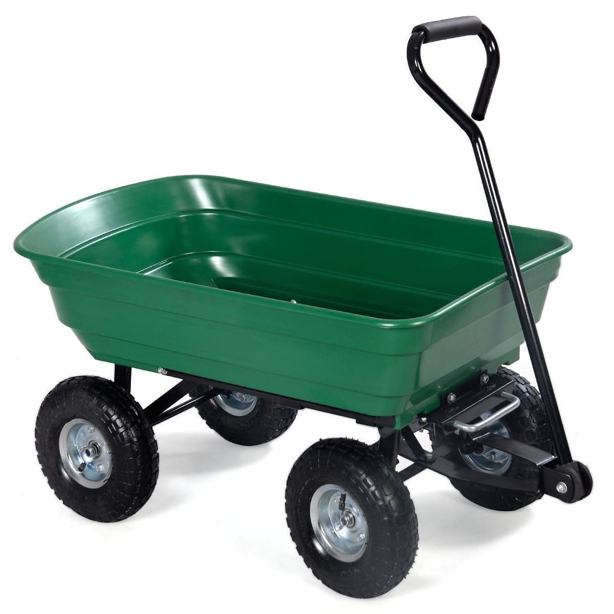 4-Wheel Garden Cart Removable Sides Utility Wagon 